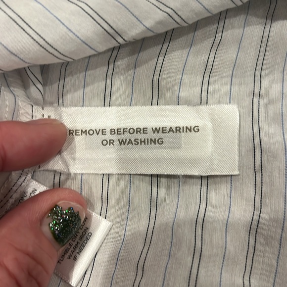 NWOT. Ann Taylor Loft Top. White with Blur Stripes. SZ XS - Picture 10 of 10